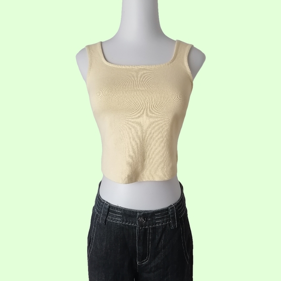 🙂 vintage cream tank top by H&M - Picture 1 of 6